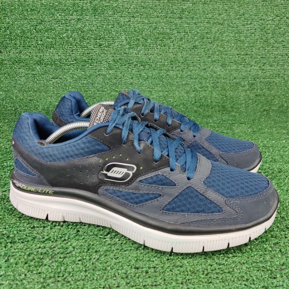 Skechers Sneakers Mens 11 Blue Lightweight Dual-Lite Memory Foam Athletic Shoes